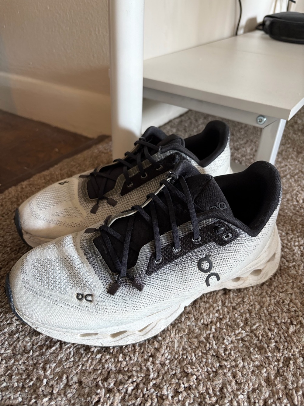 On Cloud Running Shoes - White/Black Women's Athletic Sneakers